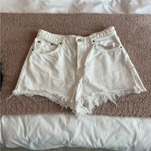 Zara Cream Jean Shorts